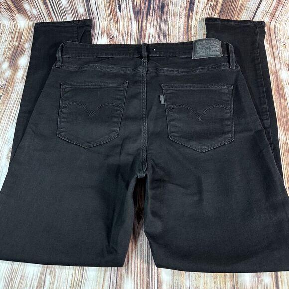 Levi's 721 HIGH RISE SKINNY Womens Size 31 Black Jeans Denim Pants 30x28 - Picture 3 of 11